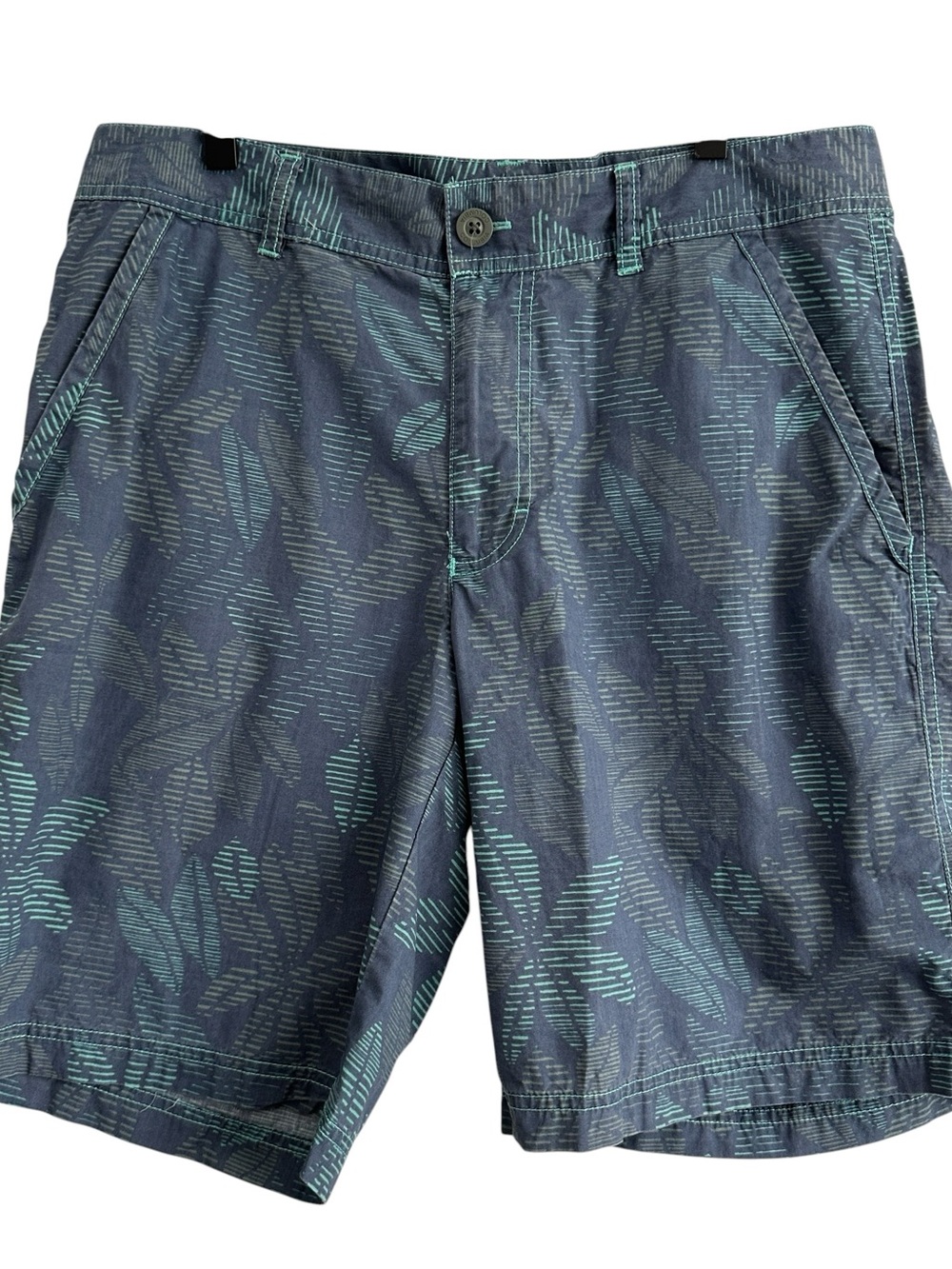 Columbia Men Shorts 34 Blue Flat Front Floral‎ Pattern Outdoor Hiking Casual